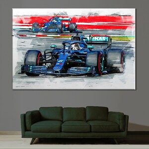 Lewis Hamilton Formula One, F 1 Canvas Sport, Race Print Room Decor, F 1 Fan Gift, Racing Print, Racing Print Formula One Photo  Gift Canvas