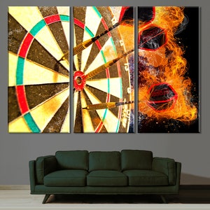 Darts Game Canvas Art, Darts Wall Art, Darts Print, Game Room Decor , Dartboards Print Art, Darts player Gift