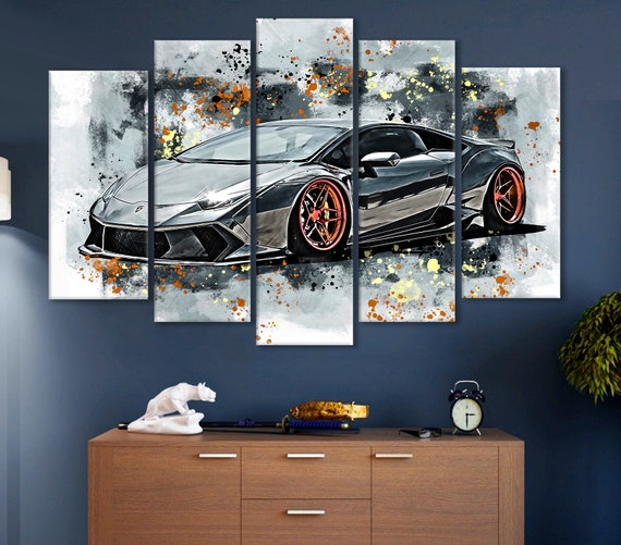 Gray Lamborghini Canvas Art: Modern Supercar Wall Decor - Etsy