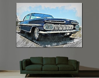 1959 Cowboy Impala Druck: Muskelauto Wanddeko