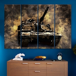Abrams Panzer Leinwand, Abrams Poster, Panzer Wanddekoration, Armee Panzer Druck, veteran Geschenk, Kampfpanzer Wandkunst, Abrams Kunstwerk, Abrams Wandkunst