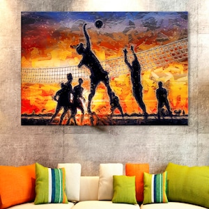Volleyball Print, Motivation Canvas, Volleyball Wall Decor, Volleyball Gift, Beach Volleyball Wall Art, Beach Volleyball Artwork,Volleyball