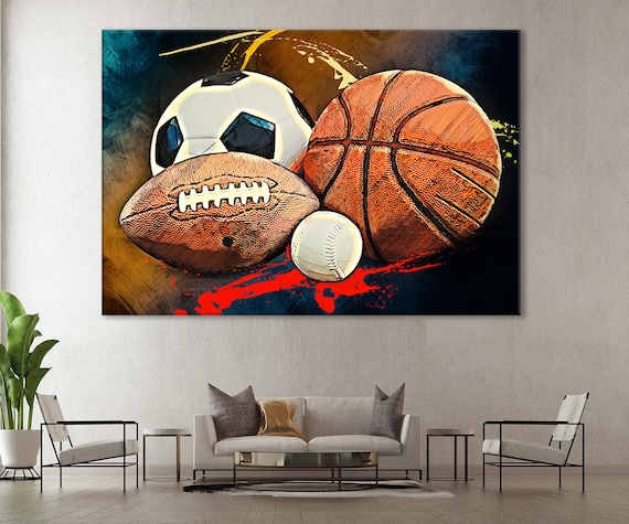 Sports Balls Canvas Sports Balls Wall Art Balls Print | Etsy
