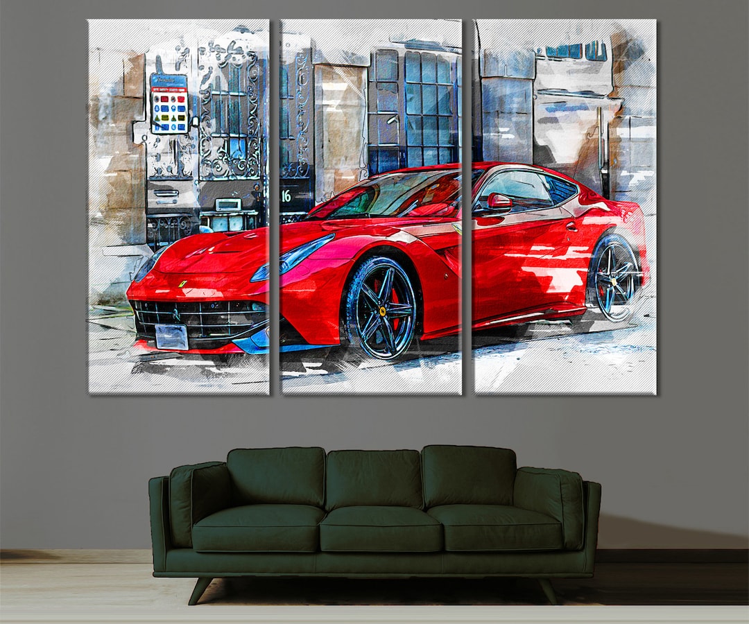 Ferrari Canvas Print: Super Car Wall Art, Boy Room Decor - Etsy