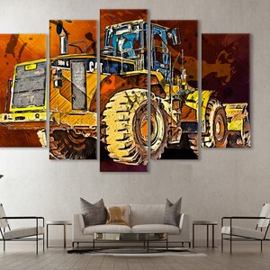 Impresión en lienzo de la cargadora de ruedas Caterpillar 980G: Decoración de pared CAT imagen 4
