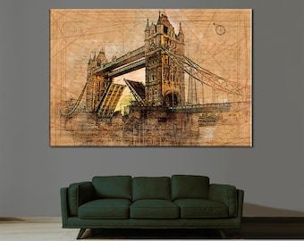 Tower Bridge Canvas Print, Tower Bridge Wall Art, London Print, London Canvas Print, Tower Bridge Poster, Tower Bridge Room Decor