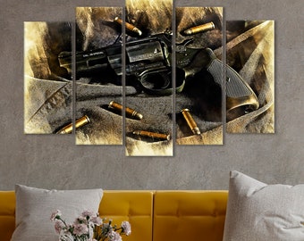 Revolver Canvas Print: Firearm Wall Art, Shooter Gift