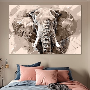 Elephant Canvas Art - Nature Wall Decor, Wild Animals Poster, Elephant Print for Home and Office, Unique Animal Art Decor