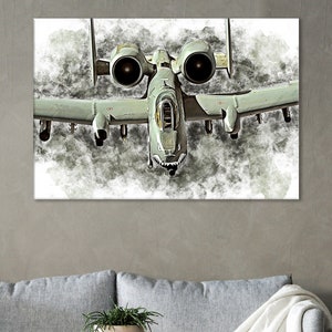 A-10 Thunderbolt Canvas, Warthog Wall Art, A-10 Warthog Artwork, Thunderbolt Room Decor, A-10 Print, War Plane Poster, A-10 Warthog Canvas