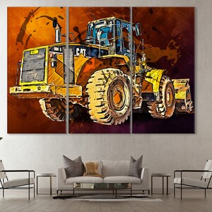 Impresión en lienzo de la cargadora de ruedas Caterpillar 980G: Decoración de pared CAT imagen 2