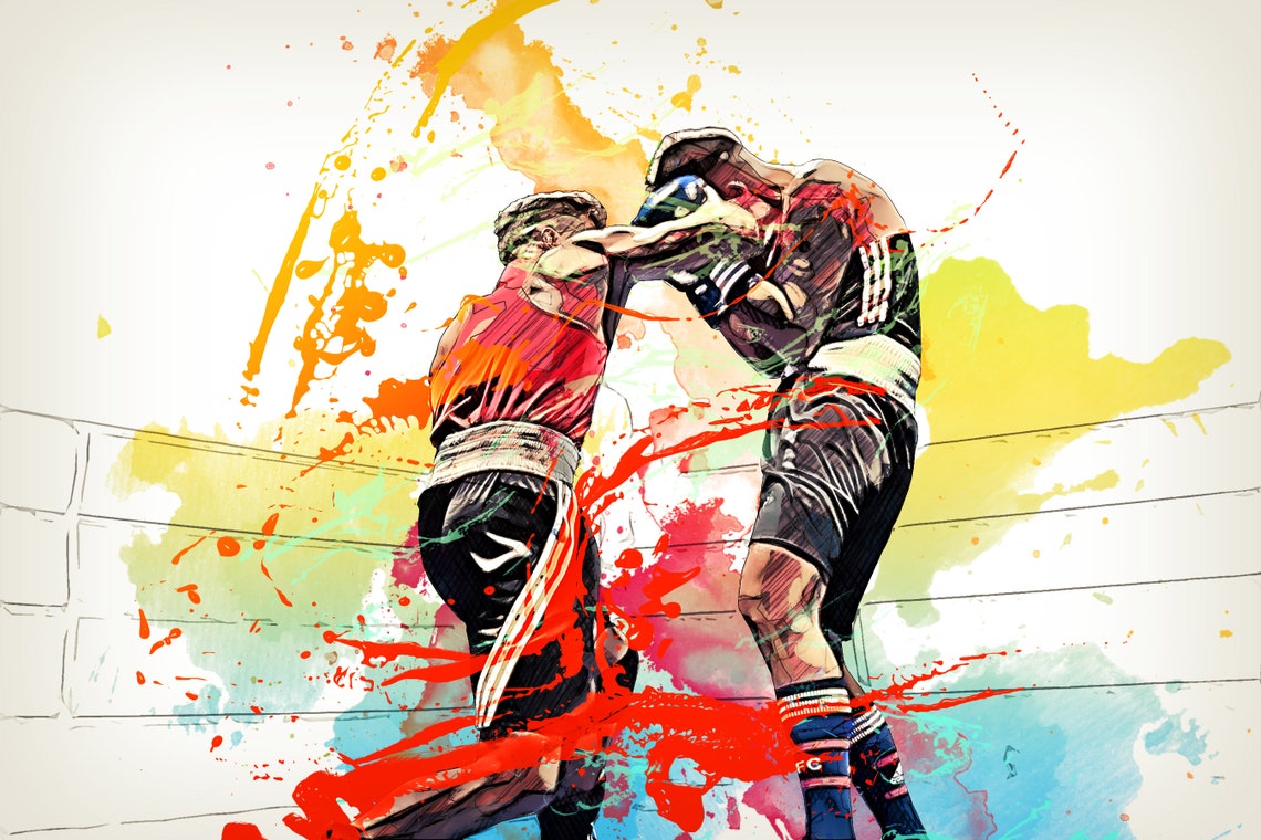 Boxing Canvas Boxing Print Motivation Wall Art Ring Room Etsy New Zealand