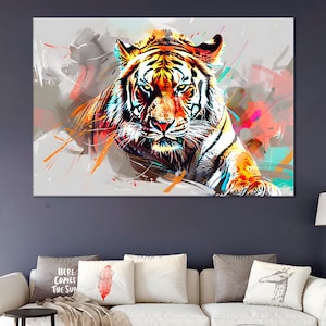 Tiger Canvas Wall Art, Wildlife Decor, Nature Print, Tiger Poster for Animal Lovers, Unique Home Decor, Jungle Art, Wild Animal Print