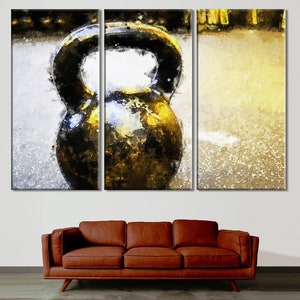 Kettlebell Canvas, Kettlebell Wall Art, Sport Equipment Print, Gym Room Decor , Calisthenics Print Art, Gift Canvas Art