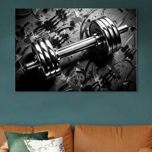 Dumbbell Decor, Motivation Canvas, Gym Wall Art, Dumbbell Poster, Gym Room Decor, Fitness Art Decor, Dumbbells Wall Decor, Gym Decor