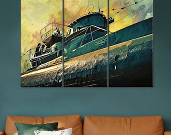 Impresión en lienzo del U-Boat VII C41: arte mural submarino