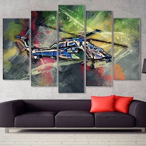 Eurocopter Tiger Canvas, Helicopter Decor, Attack Helicopter Print, Pilot Unique Gift, Canvas Multiple Sizes Wrapped, Canvas on Wooden Frame