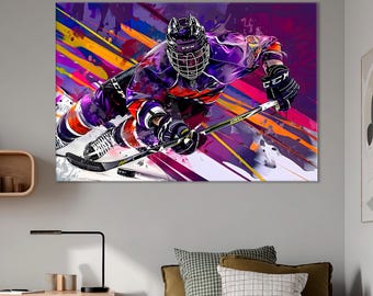 Ice Hockey Player Canvas Art Print: Ready to Hang