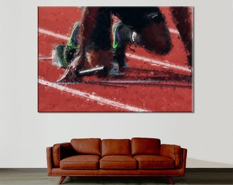 Toile d'art « Runner Start » : décoration de la chambre d'athlète