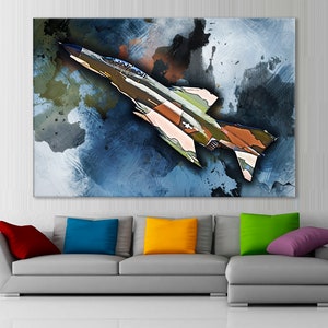 McDonnell Douglas F-4 Phantom II Canvas, Supersonic Jet,  F-4 Phantom Wall Decor, Jet Fighter Canvas Print, Phantom II Artwork, Pilot Gift