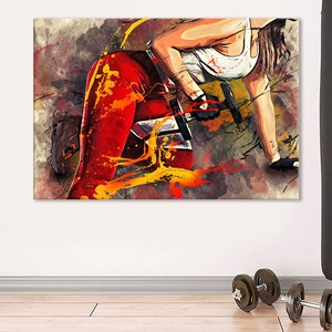Fitness Girl Print, Motivation Canvas, Sport Canvas Print, Gym Wall Art, Dumbbell Poster,Sportswoman Gift,Dumbbell Wall Print,Exercise Print