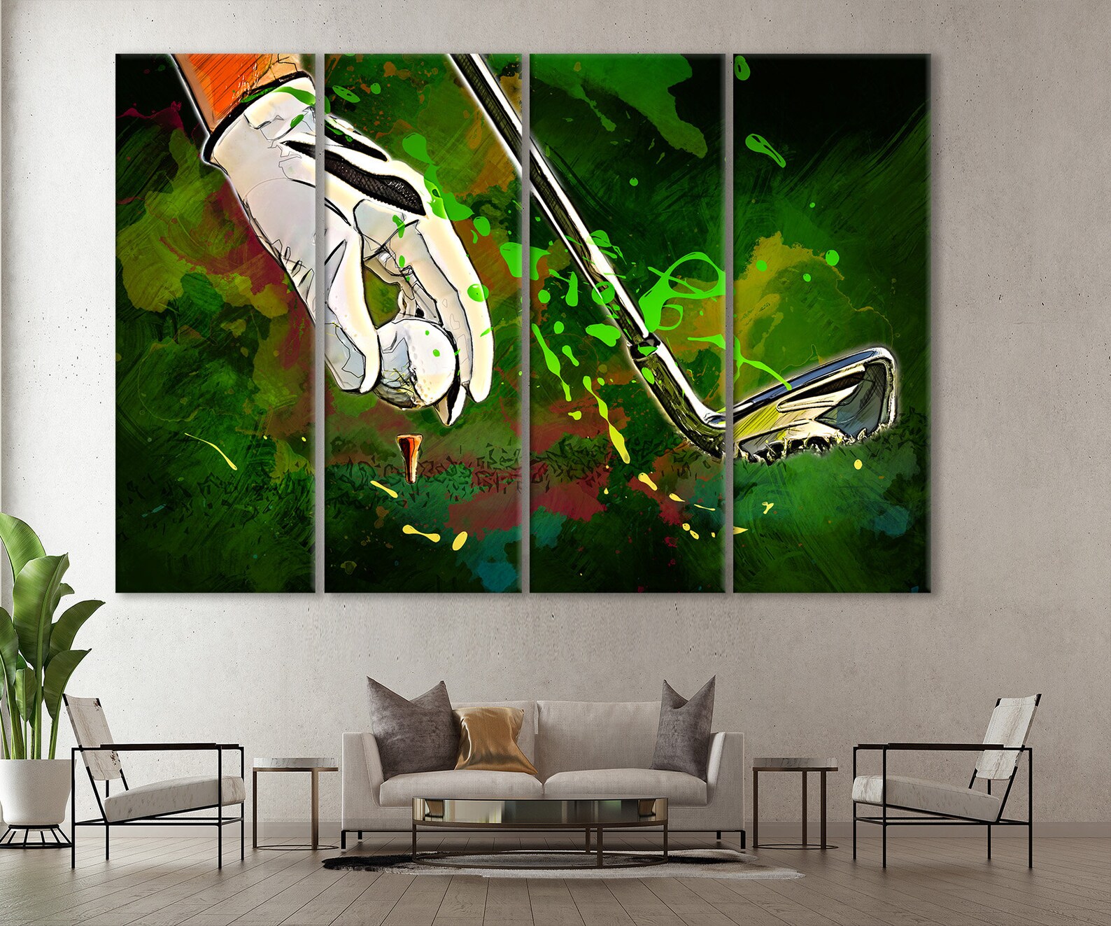 Golf Canvas Golf Wall Art Golf Print Golf Room Decor Golf Etsy