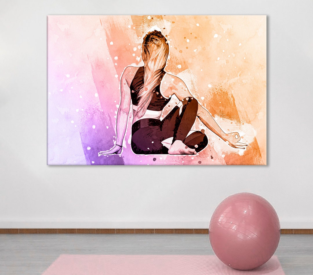 Yoga Canvas Yoga Room Decor Yoga Fan Gift Yoga Hall Decor Etsy