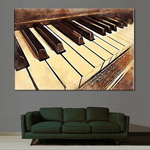 Piano Canvas, Piano Keys Wall Art, Pianist Gift, Musical instrument Poster, Piano Home Decor, Music Studio Wall Decor