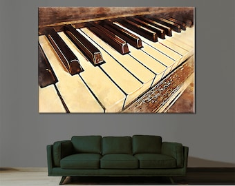Piano Keys Canvas Print: Music Studio Wall Art