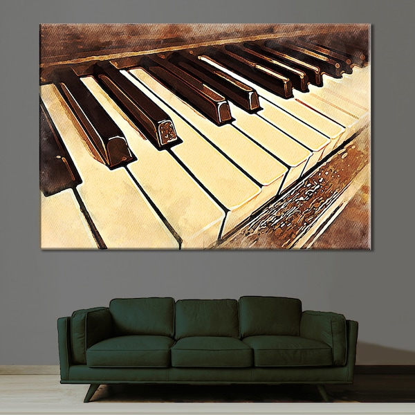 Piano Keys Canvas Print: Music Studio Wall Art