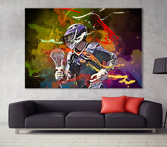 Lacrosse Canvas Lacrosse Wall Decor Lacrosse Print Sports Etsy