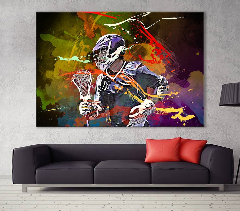 Lacrosse Canvas Lacrosse Wall Decor Lacrosse Print Sports Etsy
