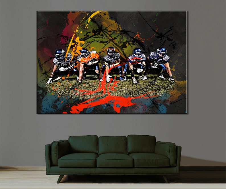 Football Team Canvas Art Football Wall Decor Football Print Etsy