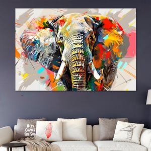Elephant Canvas Art - Nature Wall Decor, Wild Animals Poster, Elephant Print for Home and Office, Unique Animal Art Decor