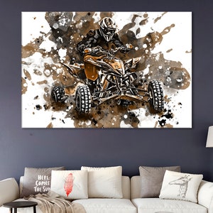 Quad ATV Artwork, ATV Quad Bike Print, Atv Racing Wall Decor, ATV Quad Motorcycle Poster, Quad Race Motocross Atv Poster, Offroad Wall Decor