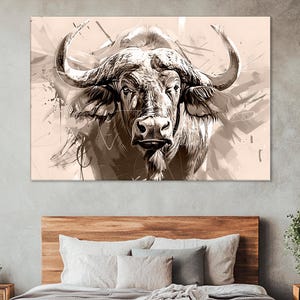 Buffalo Wall Print | Canvas Print for Home & Office Decor | Unframed Mural Painting for Living Room Art
