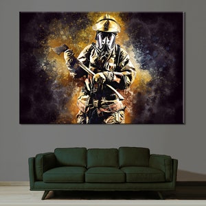Firefighter Canvas Print, Firefighter Gift, Firefighter Wall Decor, Husband Gift