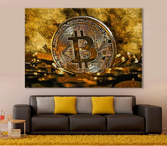 Impresión de lienzo de decoración de criptomonedas - Etsy España