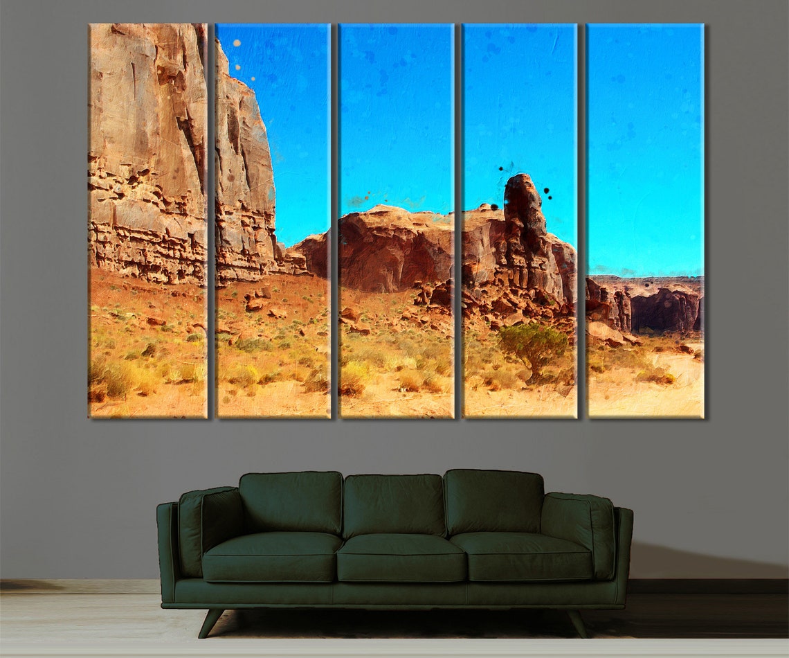 Monument Valley Canvas Monument Valley Wall Decor Monument Etsy
