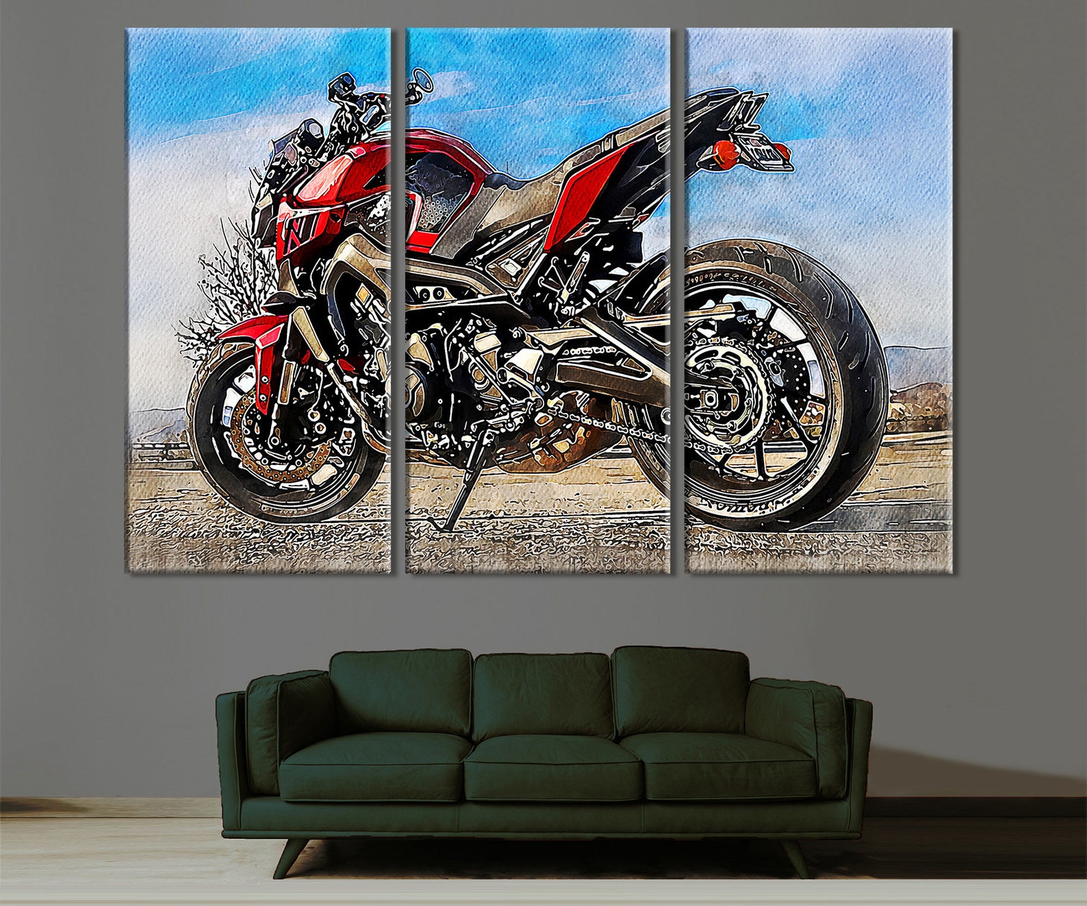 Motorcycle Canvas Art Motorbike Home Decor Motorcycle Print Etsy