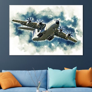 Airbus A400M Canvas, Airplane Decor, Airbus A400M Artwork, A400M Wall Decor, Aircraft Room Decor, A400M Wall Print, A400M Wall Decor, A400M