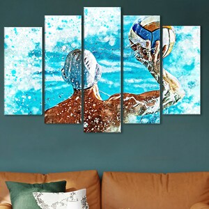 Water Polo Canvas, Watter Sport Wall Art, Water Polo Gift, Water Polo Wall Art, Water Polo Ball Print, Water Polo Artwork, Water Polo Decor
