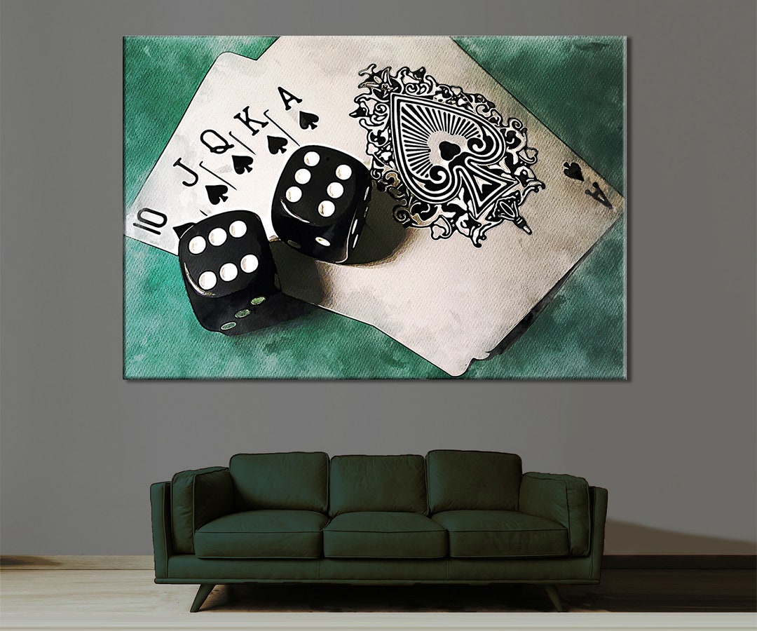 Poker Canvas Print, Gambling Print, Poker Room Decor,poker Player Gift