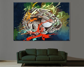 Baseball Glove Canvas Art: Sports Room Wall Decor