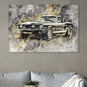 Ford Shelby Wall Art, GT500 1967 Canvas, Ford Mustang Art Print, Ford Mustang Canvas, Shelby GT500 Wall Decor, Shelby 1967 Artwork,GT500 Art