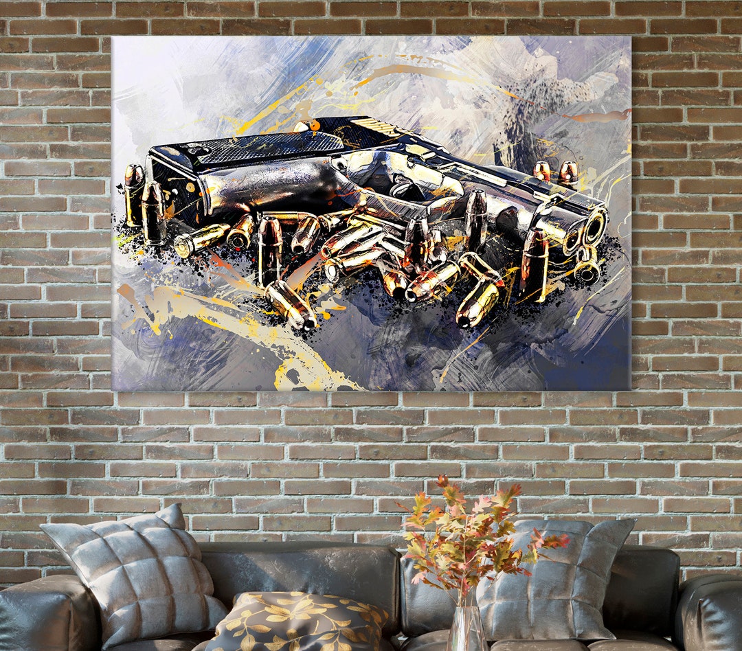 Gun Artwork, Weapon Canvas, Firearm Wall Decor, Shooter Gift, Weapon