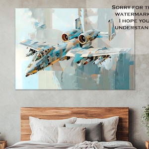A-10 Thunderbolt Canvas, Warthog Wall Art, A-10 Warthog Artwork, Thunderbolt Room Decor, A-10 Print, War Plane Poster, A-10 Warthog Canvas