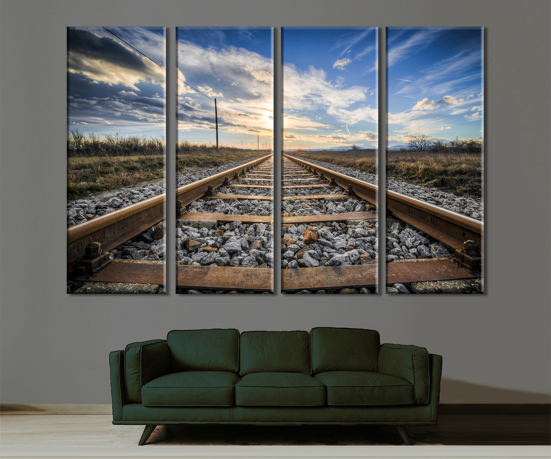 Railroad Wall Decor High Quality Canvas Print Railway Photo Etsy 日本