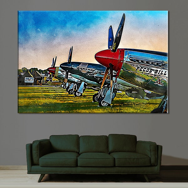 Airplane Canvas, Aviation print, Fighter Wall Decor, Vintage Plane Print, WW2 Plane Poster, Aviation Wall Art, Aviation Photo