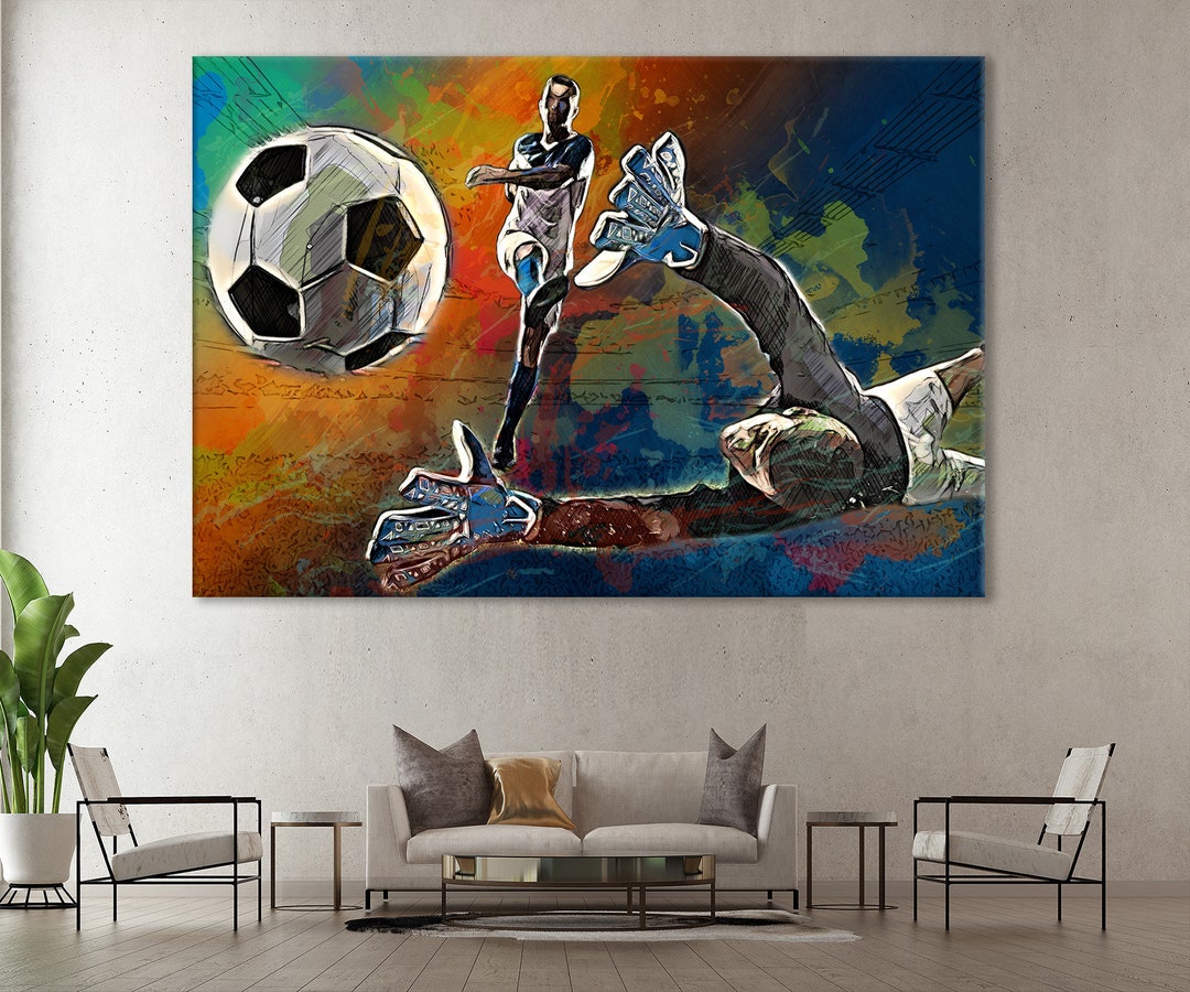 Soccer Canvas Art Football Wall Decor Football Print Etsy