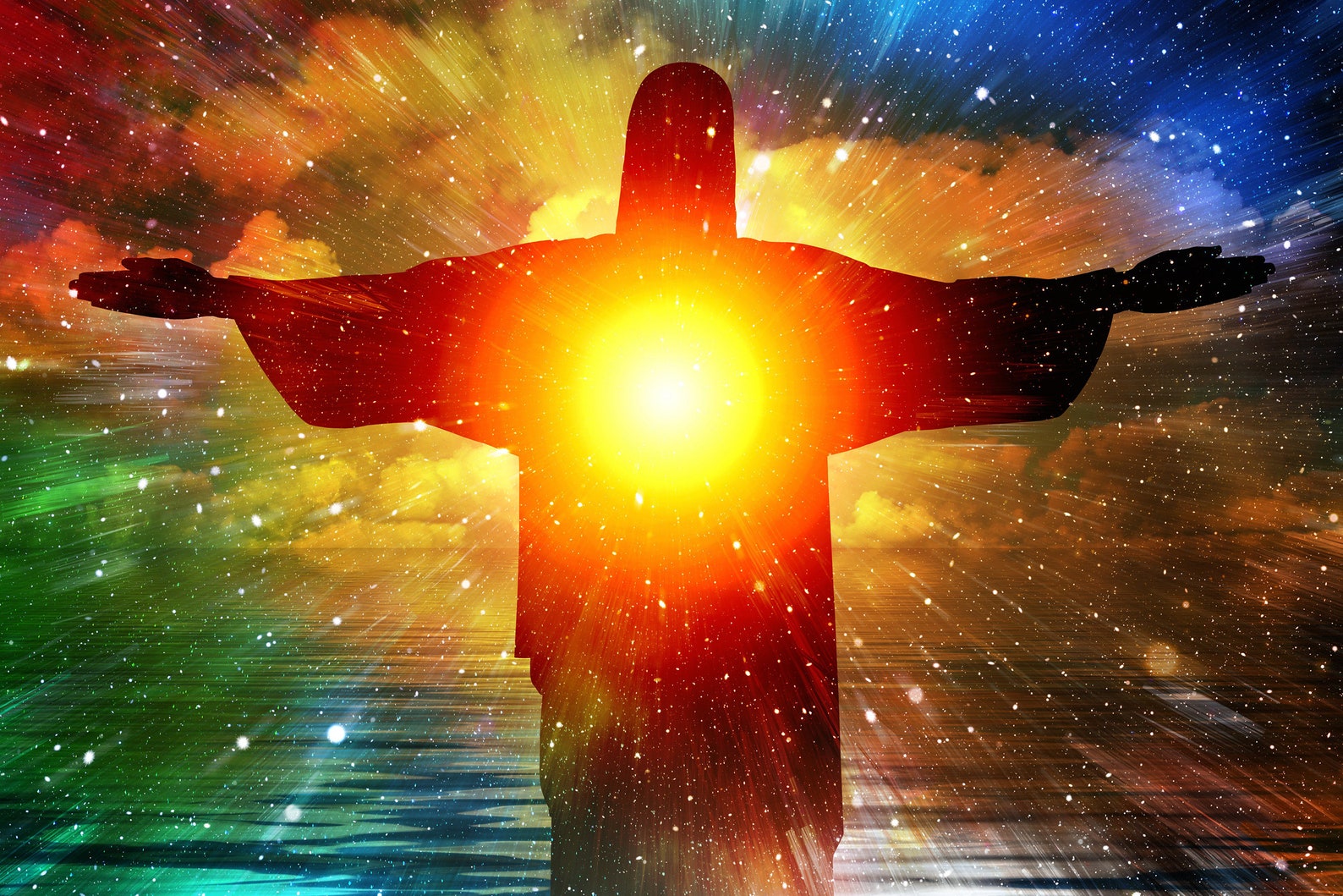 Jesus Abstract Art Christ the Redeemer Statue Canvas Jesus Etsy Hong Kong